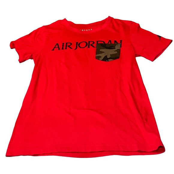 Jordan Other - Jordan T-Shirt Boys Kids Large 12-13 Red Camo Pocket Nike Air Graphic Tshirt